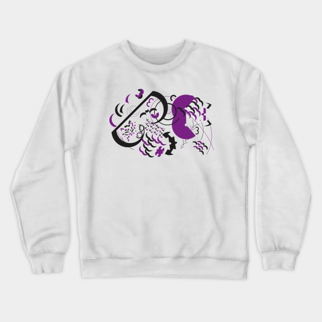 Abstract digital artwork number 3 - Black and Purple Crewneck Sweatshirt by Ravendax